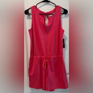 New York & Company Pink Sleeveless Drawstring Romper NWT Small